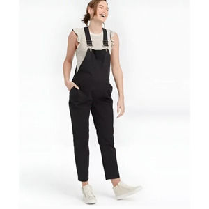 The Nines by Hatch Maternity Cotton Twill Black Overalls Jumpsuit Womens 12